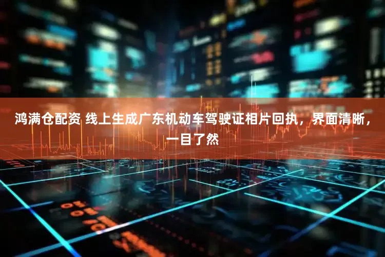 鸿满仓配资 线上生成广东机动车驾驶证相片回执，界面清晰，一目了然